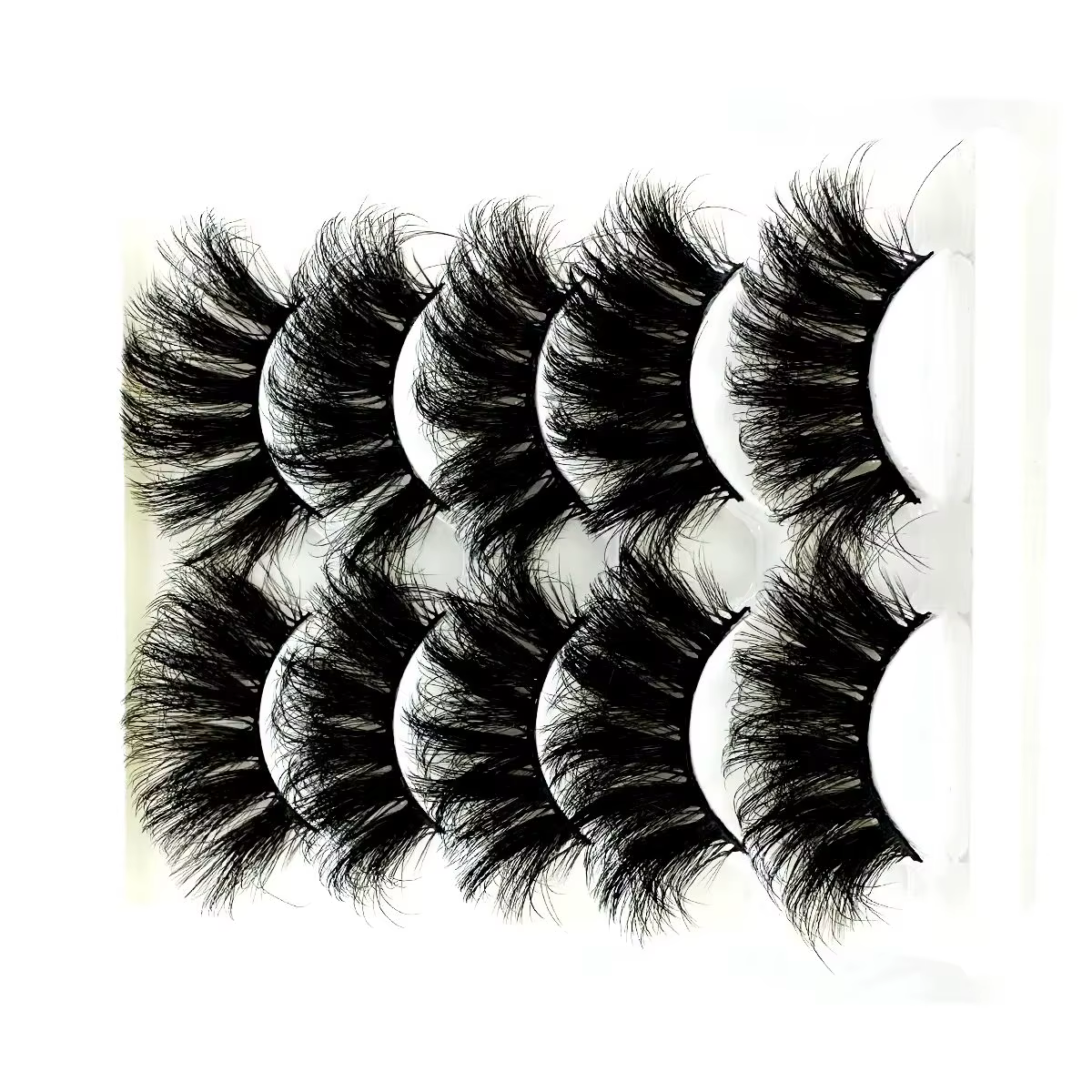 5 paires 25mm 8D cils de vison en vrac moelleux naturel Faux cils épais dramatique Faux cils de viso