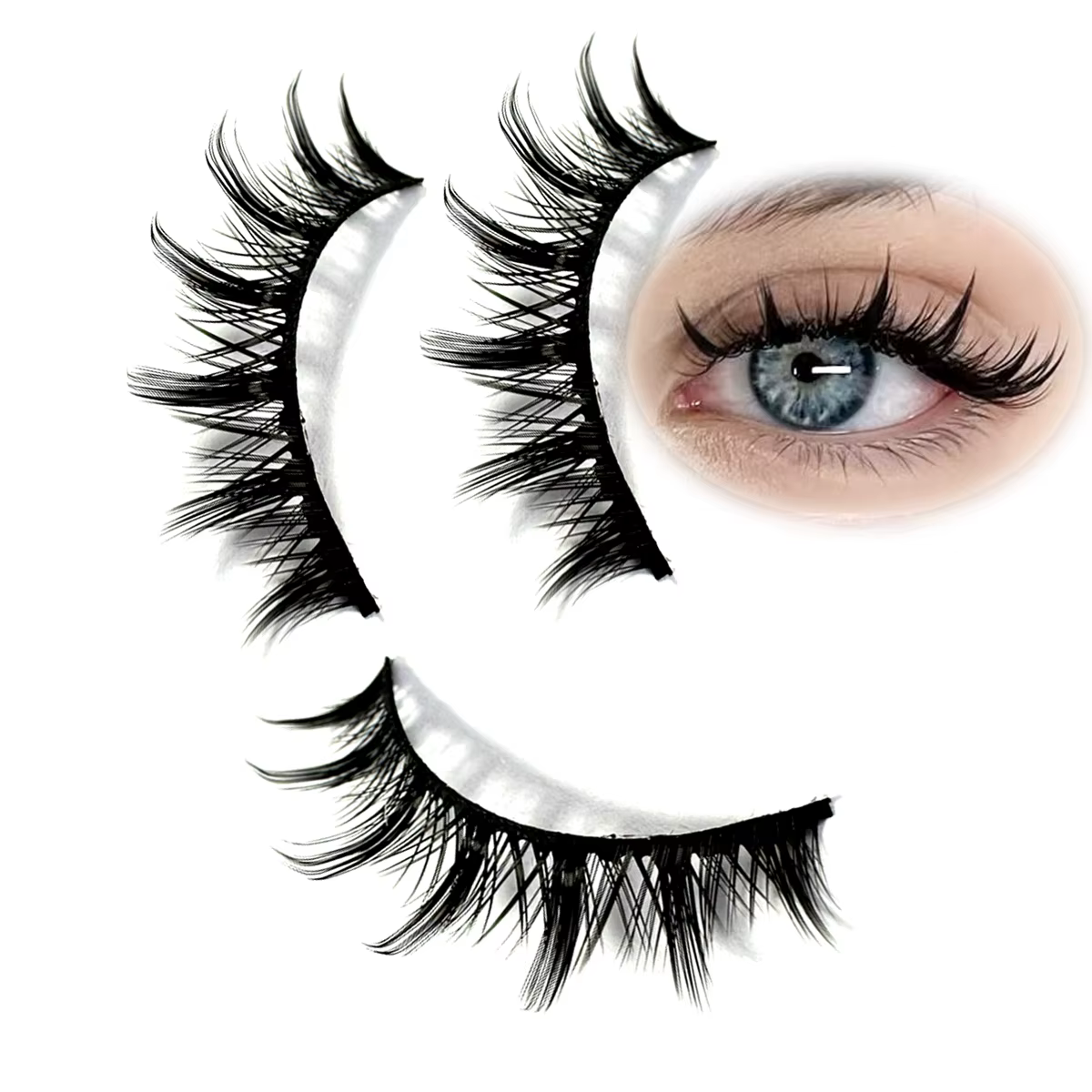 Cils 10 paires Mange cils 3D oeil de chat cils Faux vison cils naturel moelleux Faux cils vaporeux o
