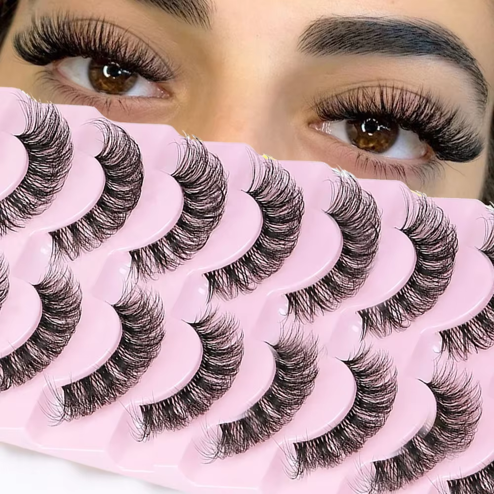 10 paires de Faux cils 6D Super moelleux et vaporeux, effet œil de chat, Extension de cils dramatiqu
