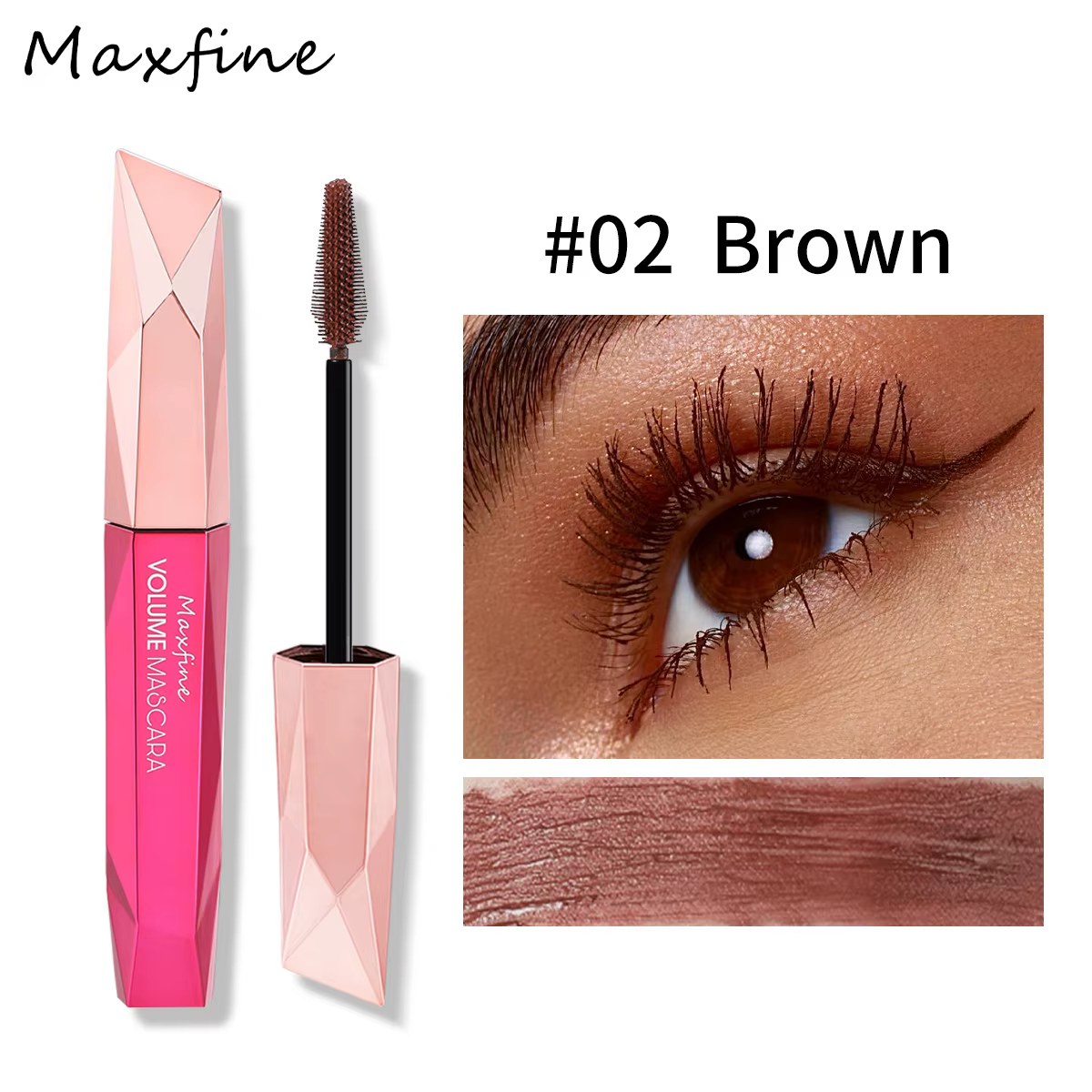 Mascara Dense diamant imperméable, ne tache pas, longue durée pour cils naturels denses et bouclés