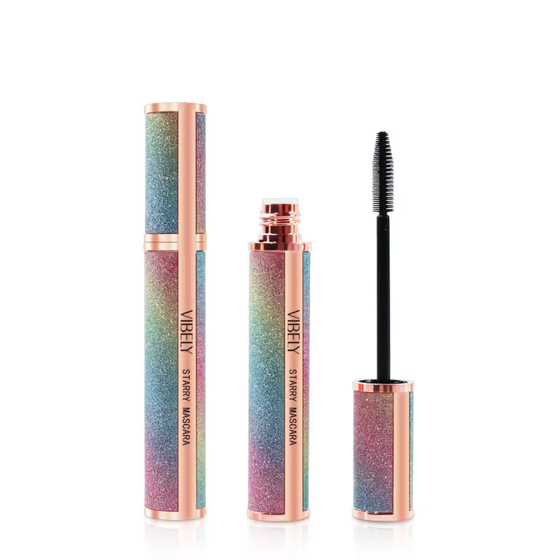 Mascara noir ciel étoilé brillant 4D Mascara mince, épais, bouclé, imperméable, longue durée, ne res