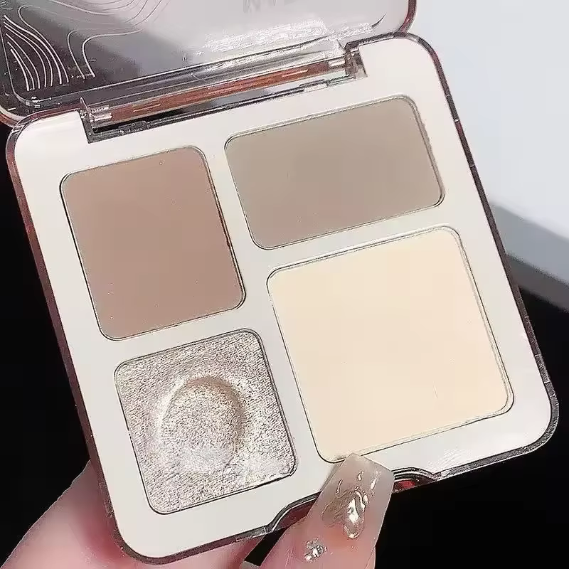 Palette de poudre pour le visage stéréoscopique naturelle, bronzant mat, ombrage de Contour, surlign