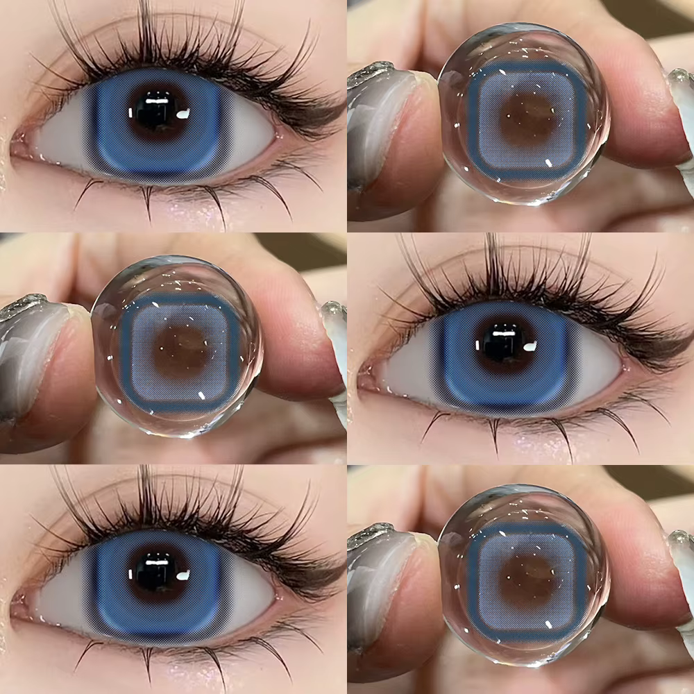 Lentilles de contact colorées UYAAI : bleues, pour grands yeux, noires, vertes, marron naturel, roug