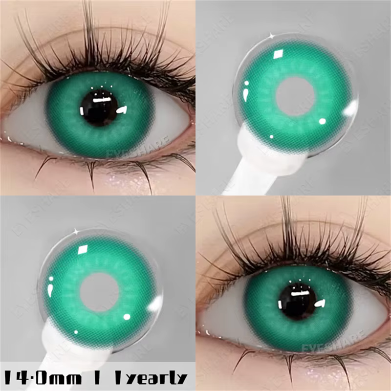 EYESHARE 1 paire de lentilles de Contact colorées Cosplay Contact coloré yeux bleus Anime lentilles 