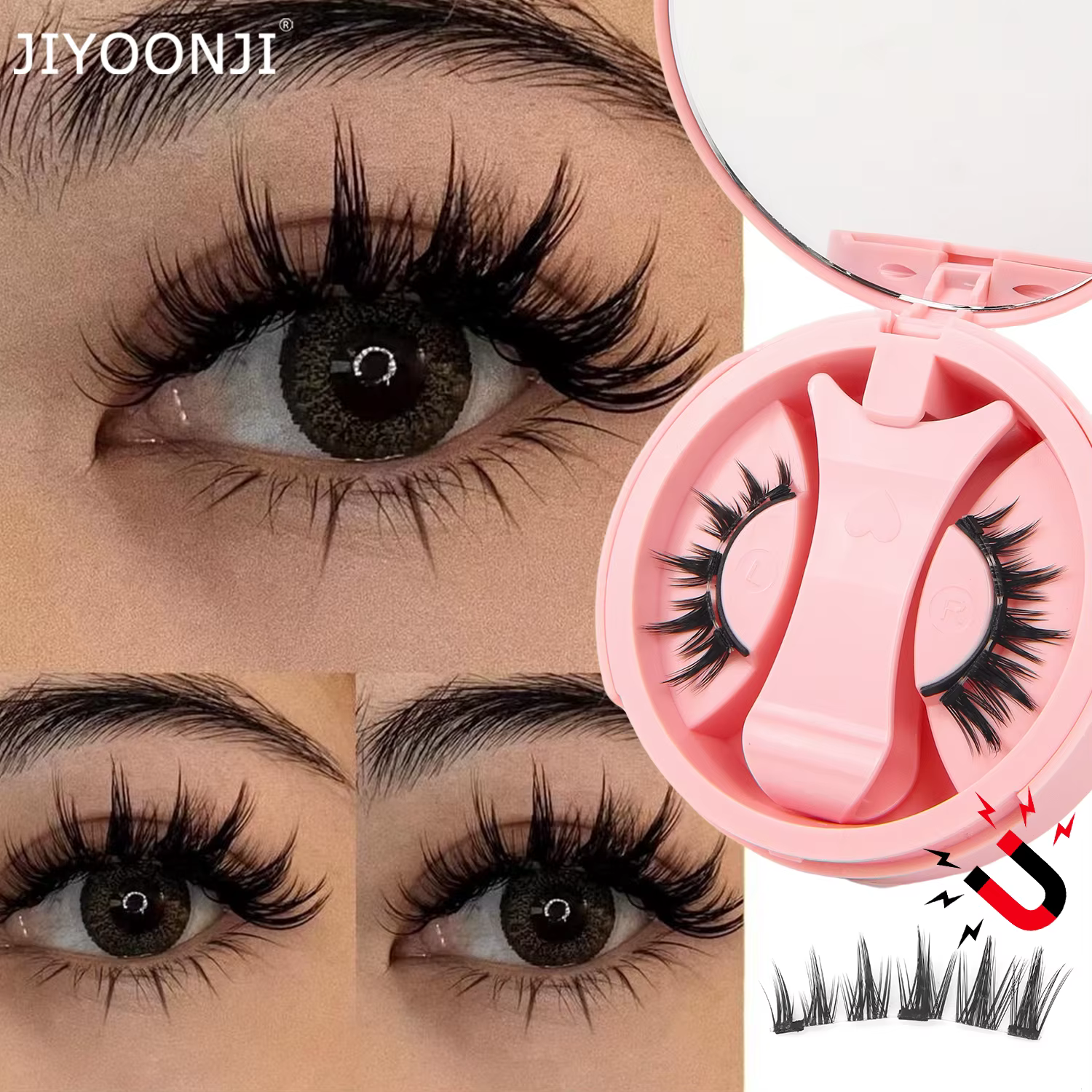 1 paire de faux cils magnétiques de style anime, ensemble de cils magnétiques réutilisables, impermé