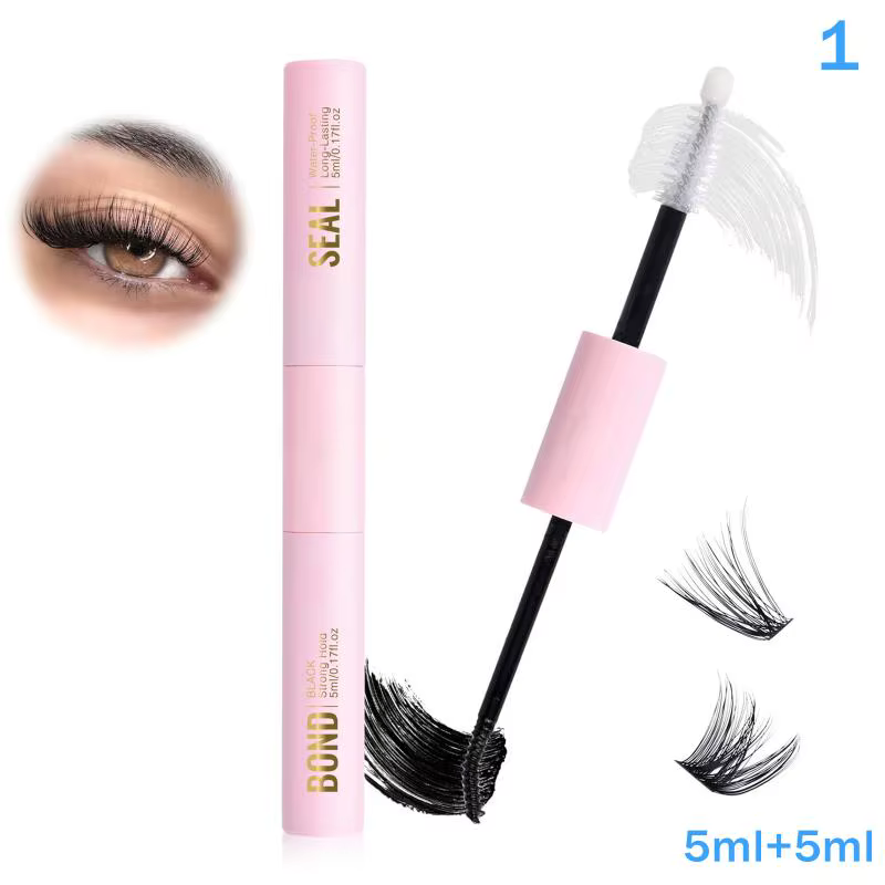 Colle pour faux cils nouvelle génération, double tête 2 en 1, colle et fixateur, imperméable, longue