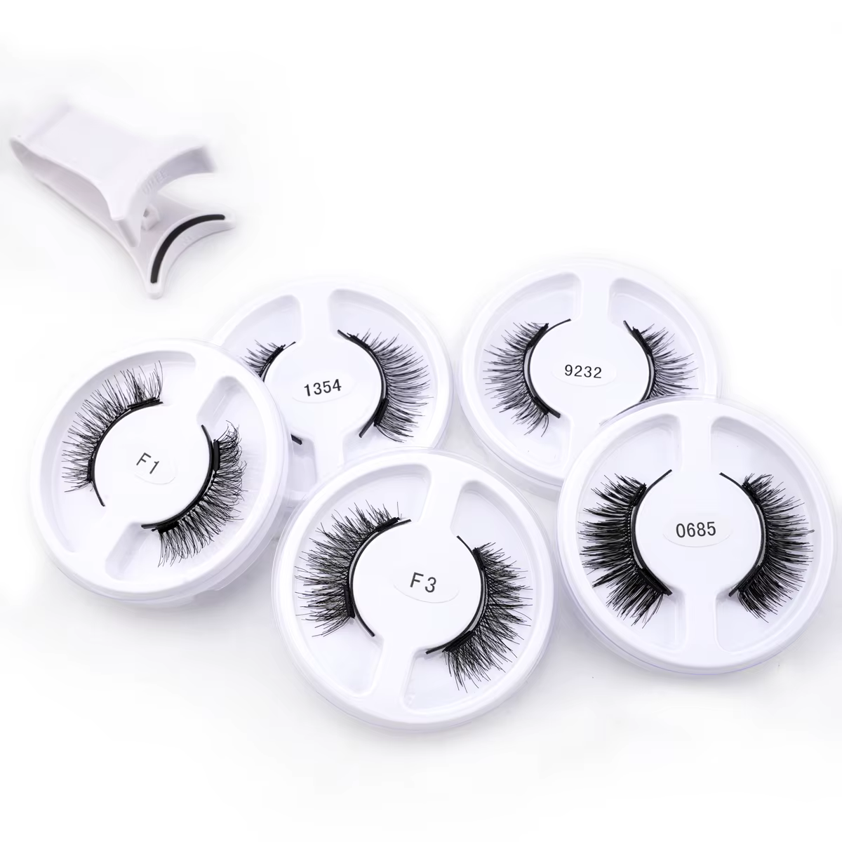 Kit de cils magnétiques 5/10 paires Extension de Faux cils 3D fait à la main moelleux Faux cils en v