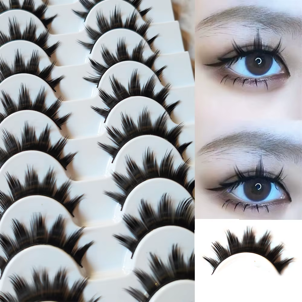 Faux cils de vison longs faits à la main, cils d'apparence spectaculaire, outils cosmétiques, maquil