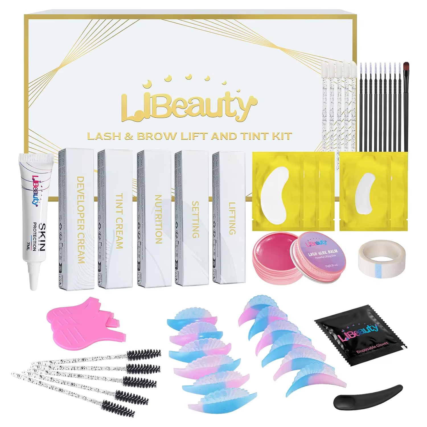 Kit de rehaussement et teinture des cils Libeauty, lamination des sourcils, permanente et teinture d
