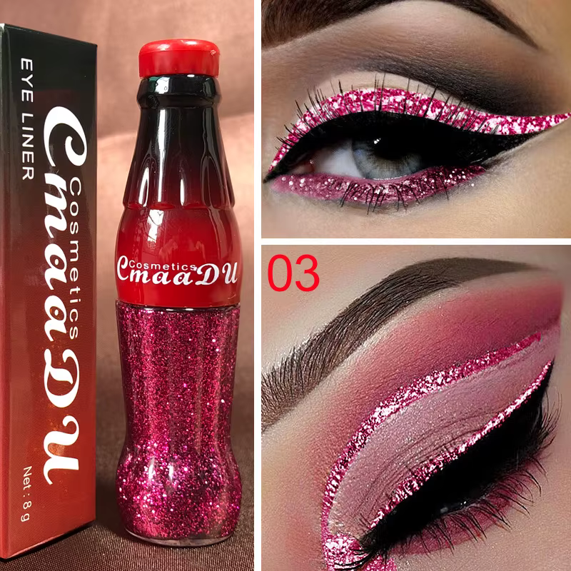 Eyeliner liquide professionnel métallique/pailleté, 12 couleurs, maquillage clignotant, brillant, ar