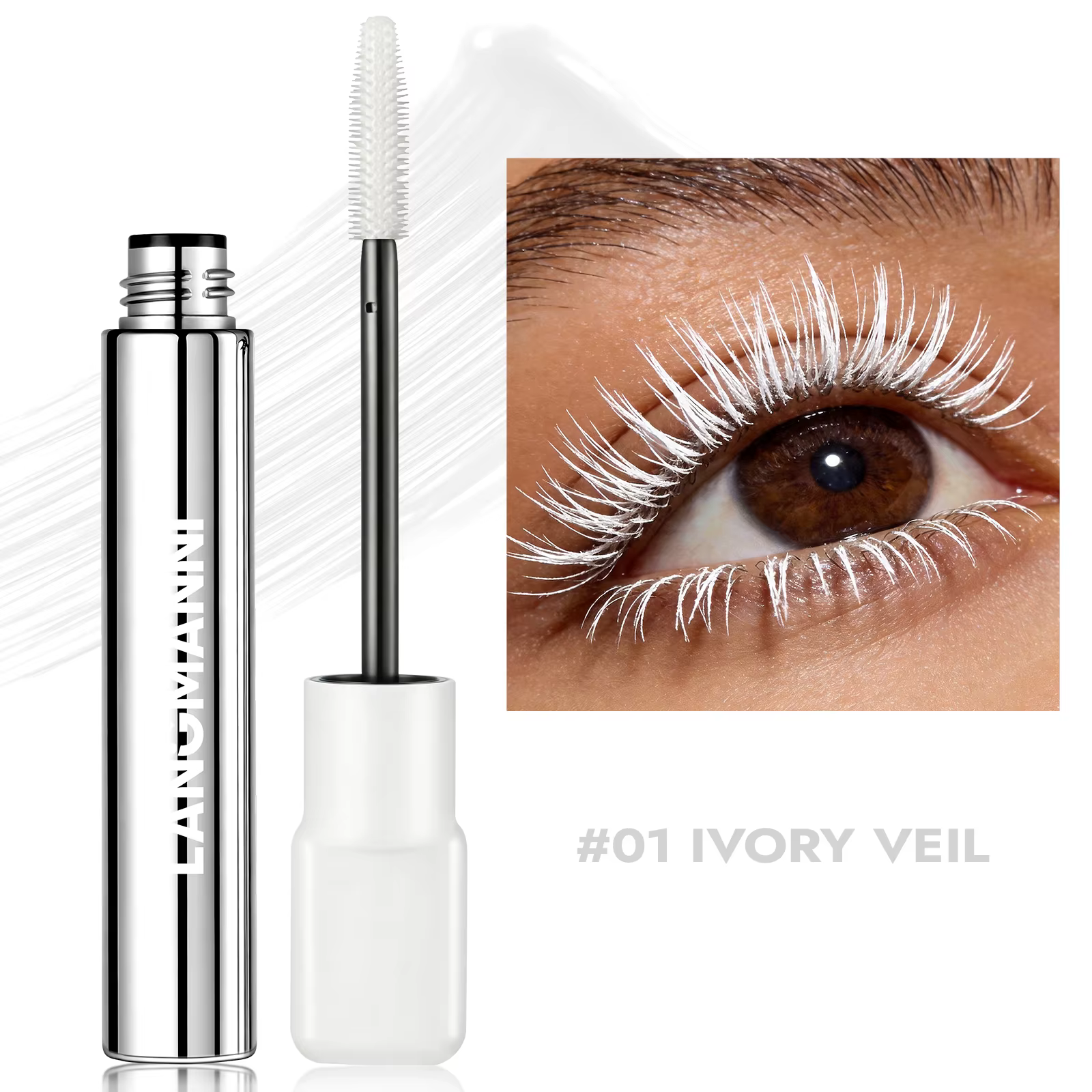 Mascara bleu mat en fibres de soie, brosse colorée de grande taille, allonge les cils, imperméable, 