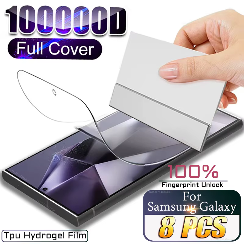 Film Hydrogel 8P pour Samsung Galaxy S26 S25 S24 S23 S22 S21 S20 Plus Ultra FE Protection d'écran No
