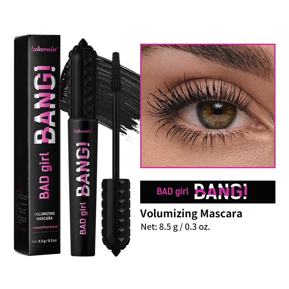 Mascara noir waterproof 4D allongeant, recourbant et volumisant, effet extension de cils, anti-bavur