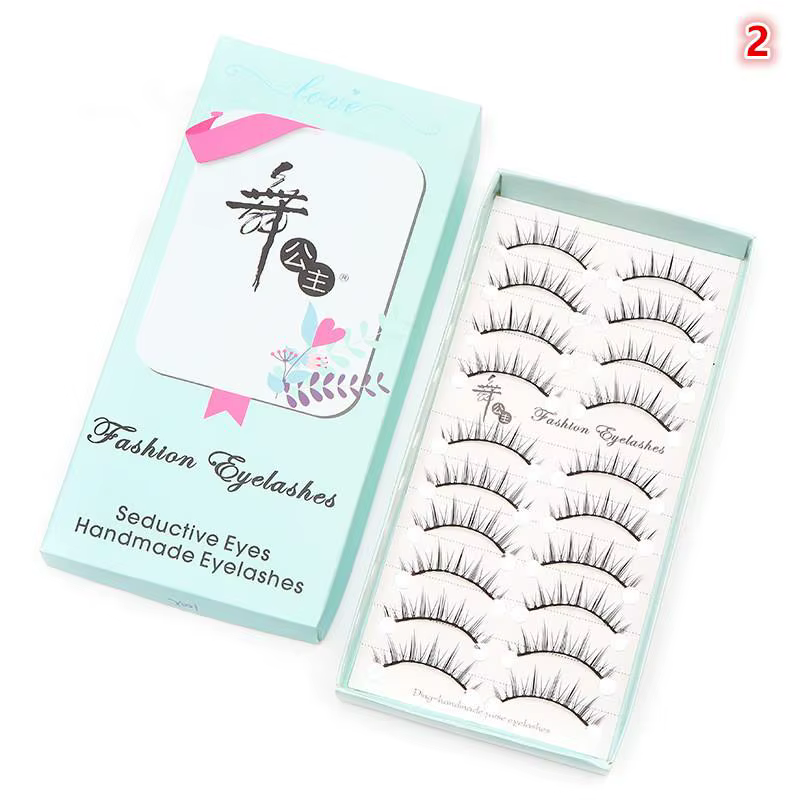 10 paires de faux cils naturels longs et effilés effet œil de chat, maquillage cosplay, cils croisés