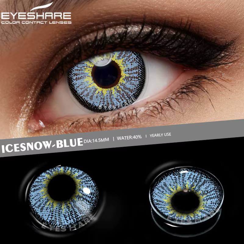 EYESHARE-Lentilles de Contact Colorées pour les Yeux, Cosplay, Bleu, miles, 1 Paire