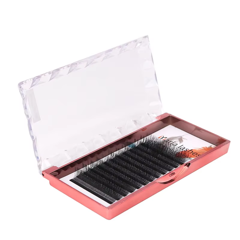 MARIA Extensions de cils 5D W Easy Fan, Volume préfabriqué en Y, 12 rangées, Style W, Naturel et Dou