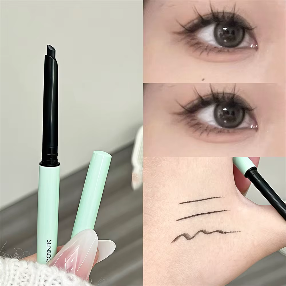 Crayon Eyeliner Blanc Mat Imperméable et Anti-Bavures, Gel Longue Tenue pour Sourcils et Ligne des C