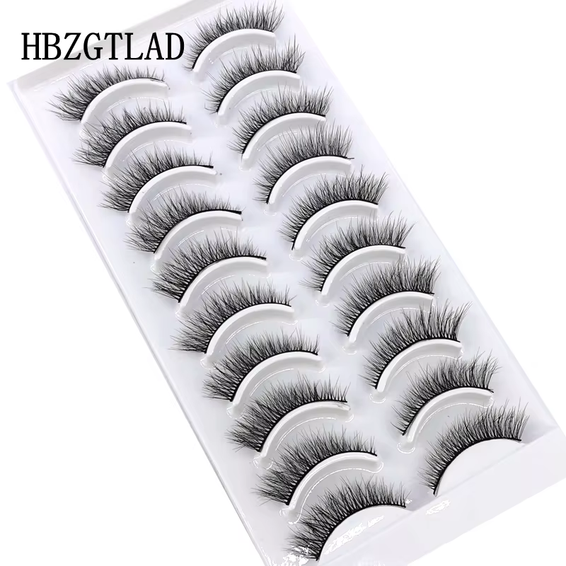 Extension de faux cils en vison, naturels, longs, faits à la main, volume 3d, maquillage, 10 paires,