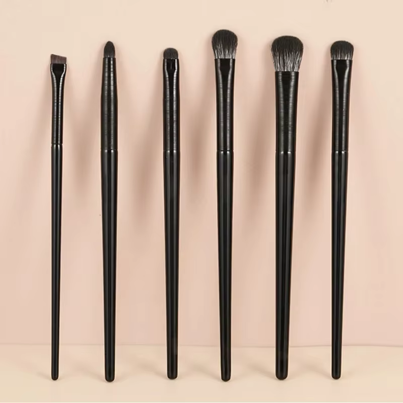 Brosse à fard à paupières en cheveux doux, 6 pièces, maquillage pour les yeux, taché, ver à soie, Ey