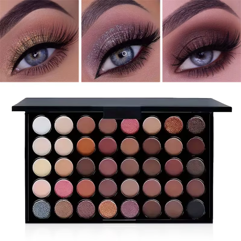 Palette de fards à barrage pailletés, 40 couleurs, kit de cosmétiques en poudre de Murcia, longue du
