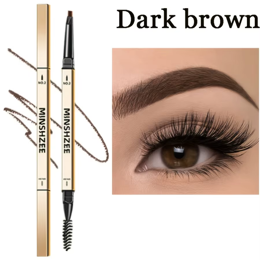 Crayon à sourcils double tête, extrêmement fin, imperméable, résistant à la transpiration et durable