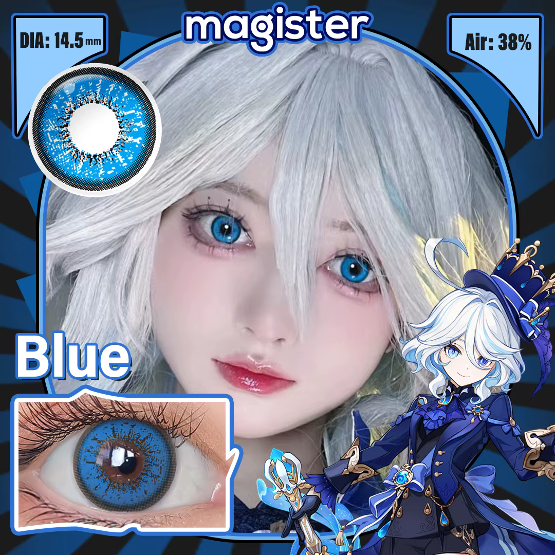 MAGISTER Série Bleue Lentilles de Contact Colorées Iris Bioniques pour des Yeux Plus Expressifs Adap