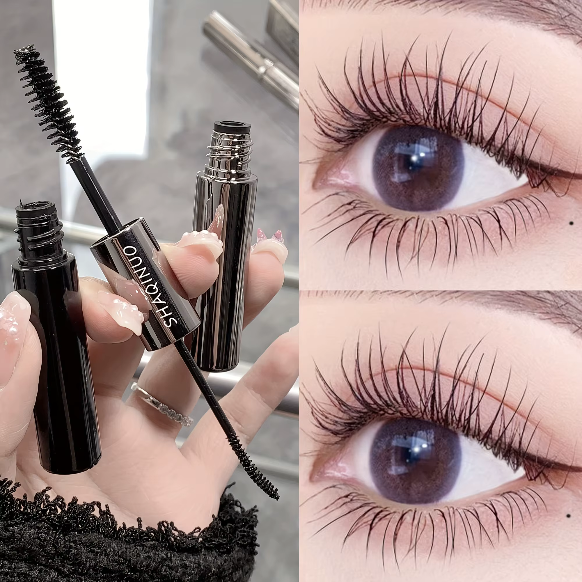 Mascara à double tête pour les yeux, maquillage, crème, lisse, résiste à l'eau, résiste à la sueur