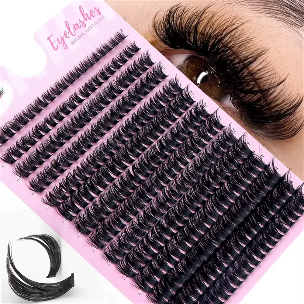280 grappes de faux cils de vison 60D D Curl Extensions de cils naturels bande russe outil de maquil