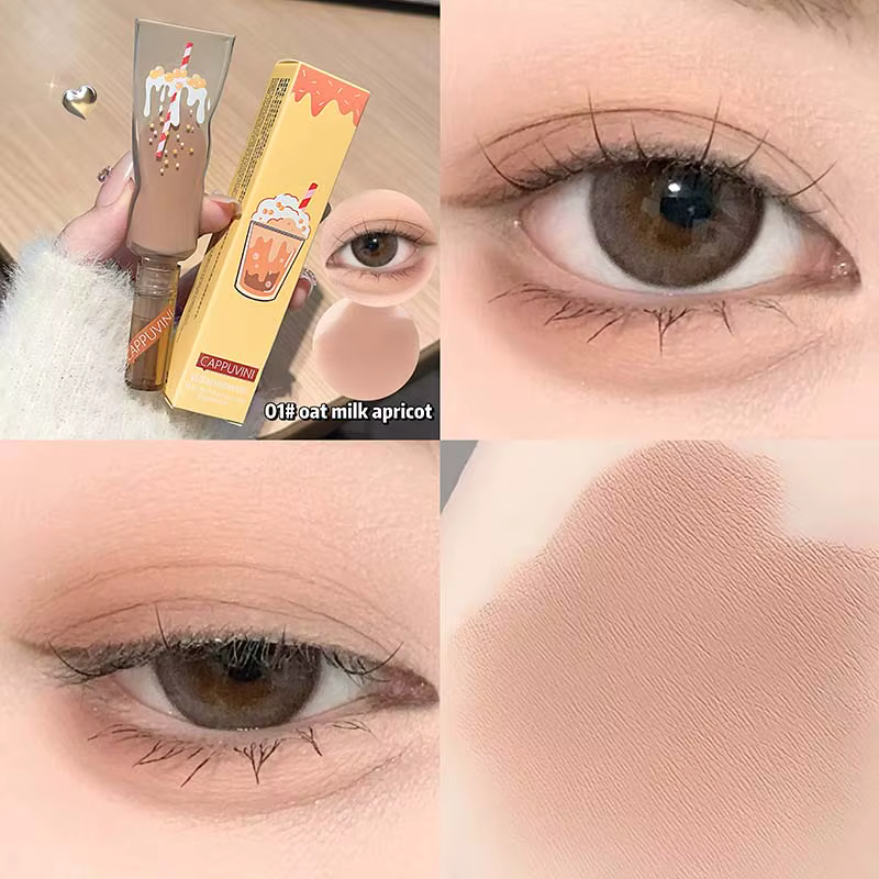 Fard à paupières liquide en forme de dentifrice, crème mate, couleur thé au lait, Contour approfondi