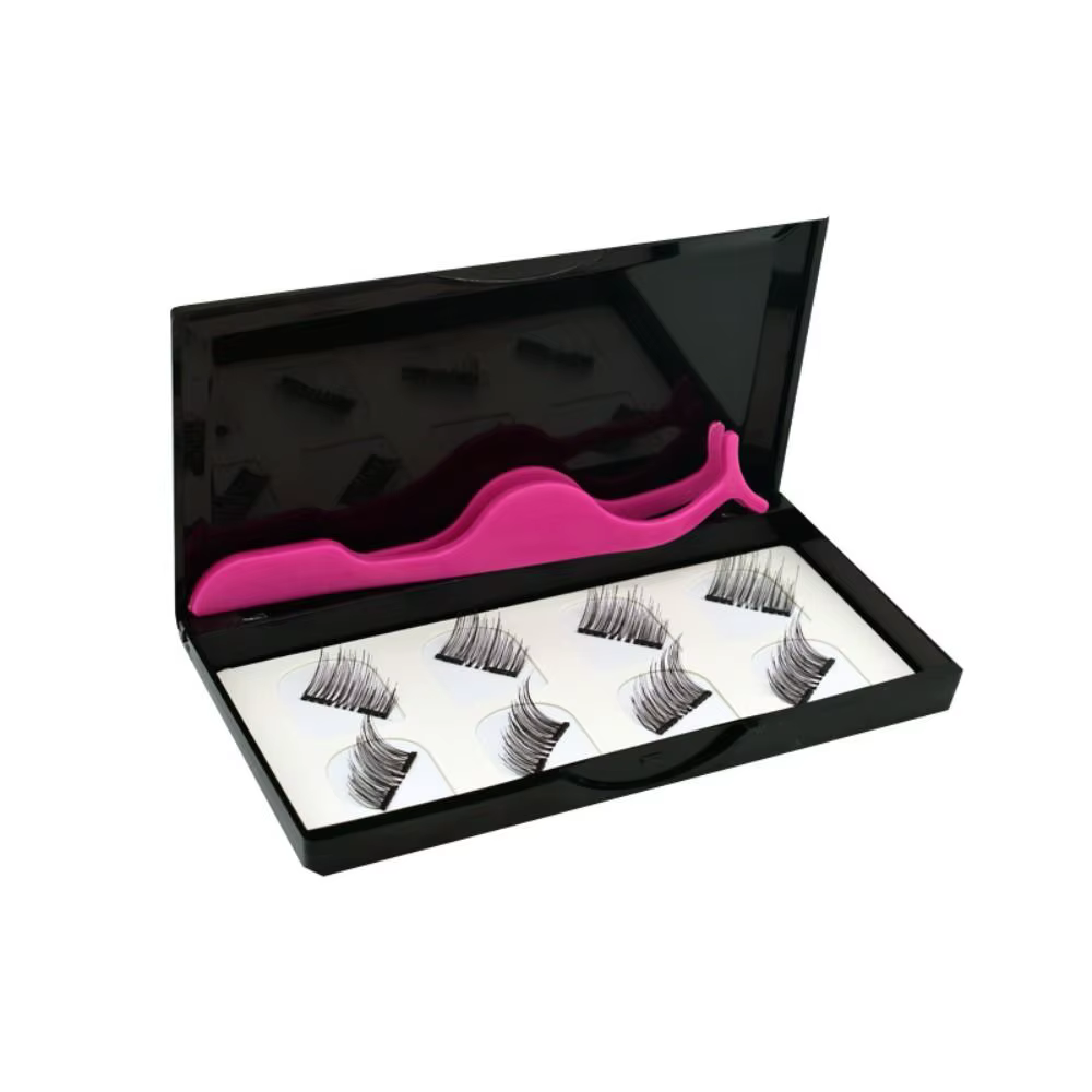 Cils magnétiques pour femmes, aspect naturel, sans colle, demi-oeil, 2 aimants, faux-cils réutilisab
