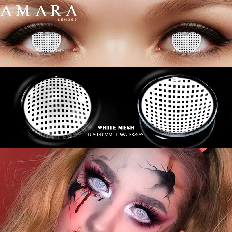 AMARA 1 paire Halloween nouveau Style Cosplay Anime couleur lentilles de Contact pour les yeux blanc