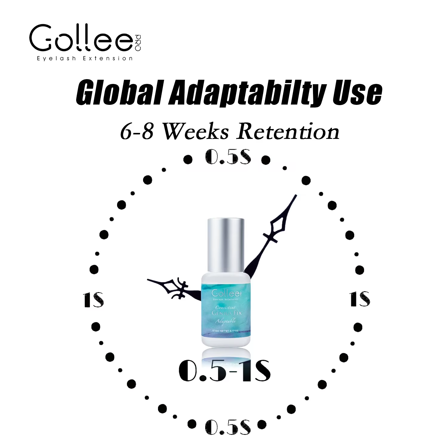 Gollee 0.5s sec global adaptabilité utiliser colle d'extension de cils étanche 6-8 semaines longue r