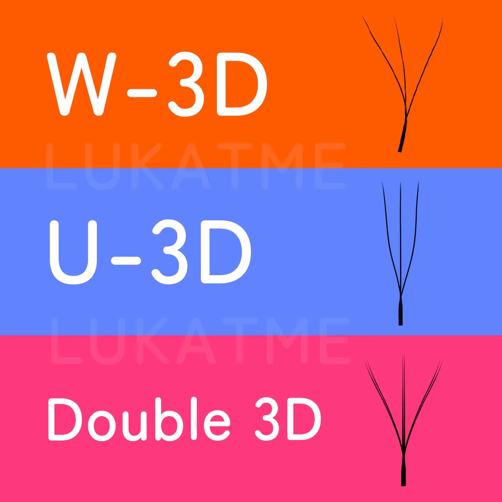Extensions de cils LUKATME 0.07 PBT, bouquets préfabriqués YY 3D 4D 5D 6D, double 3D, forme W & U, k