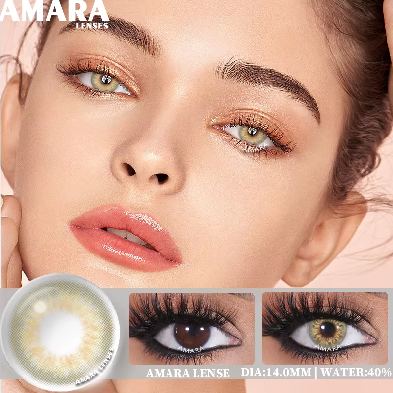AMARA lentille de couleur naturelle yeux série OMG 2 pièces lentille de Contact de couleur bleue pou