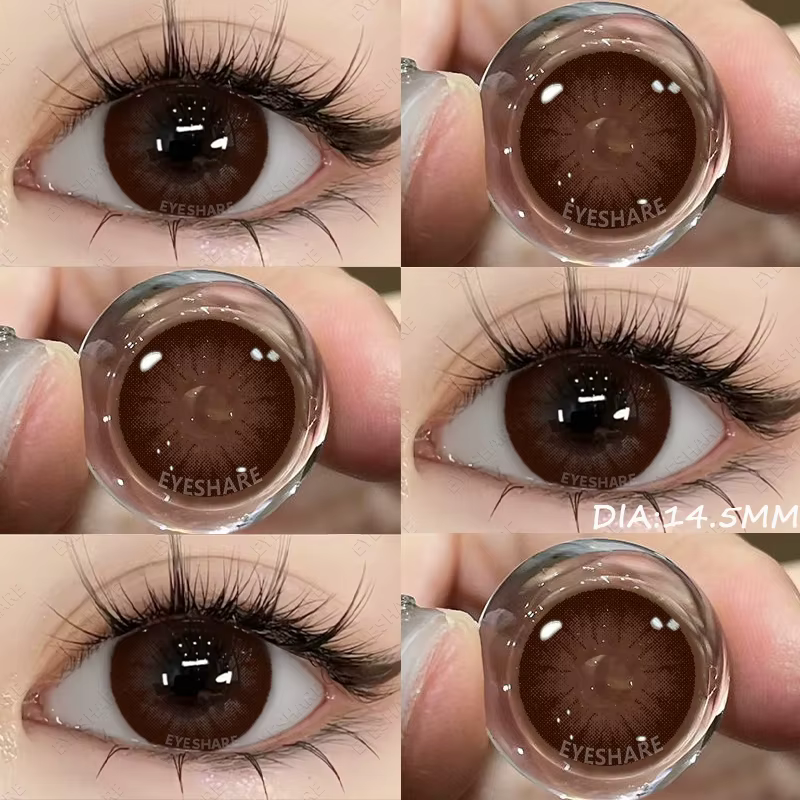 AMARA 1 paire de lentilles de Contact de couleur de grand diamètre 14.5MM grands yeux Contacts noirs