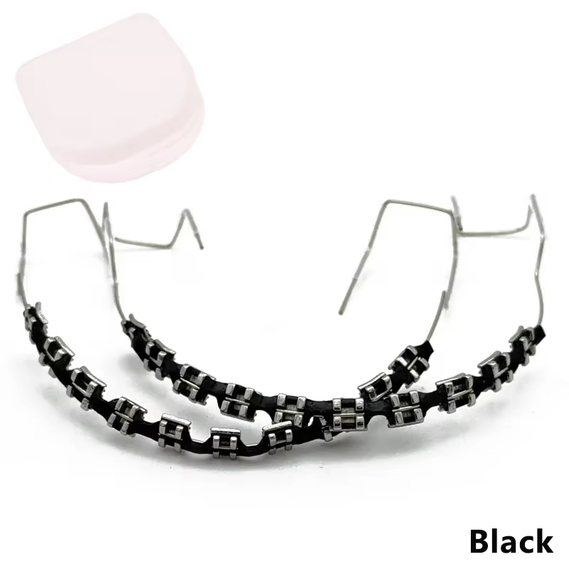 Faux bretelles support coloré fils métalliques temporaires accessoires de mode orthodontiques pour C