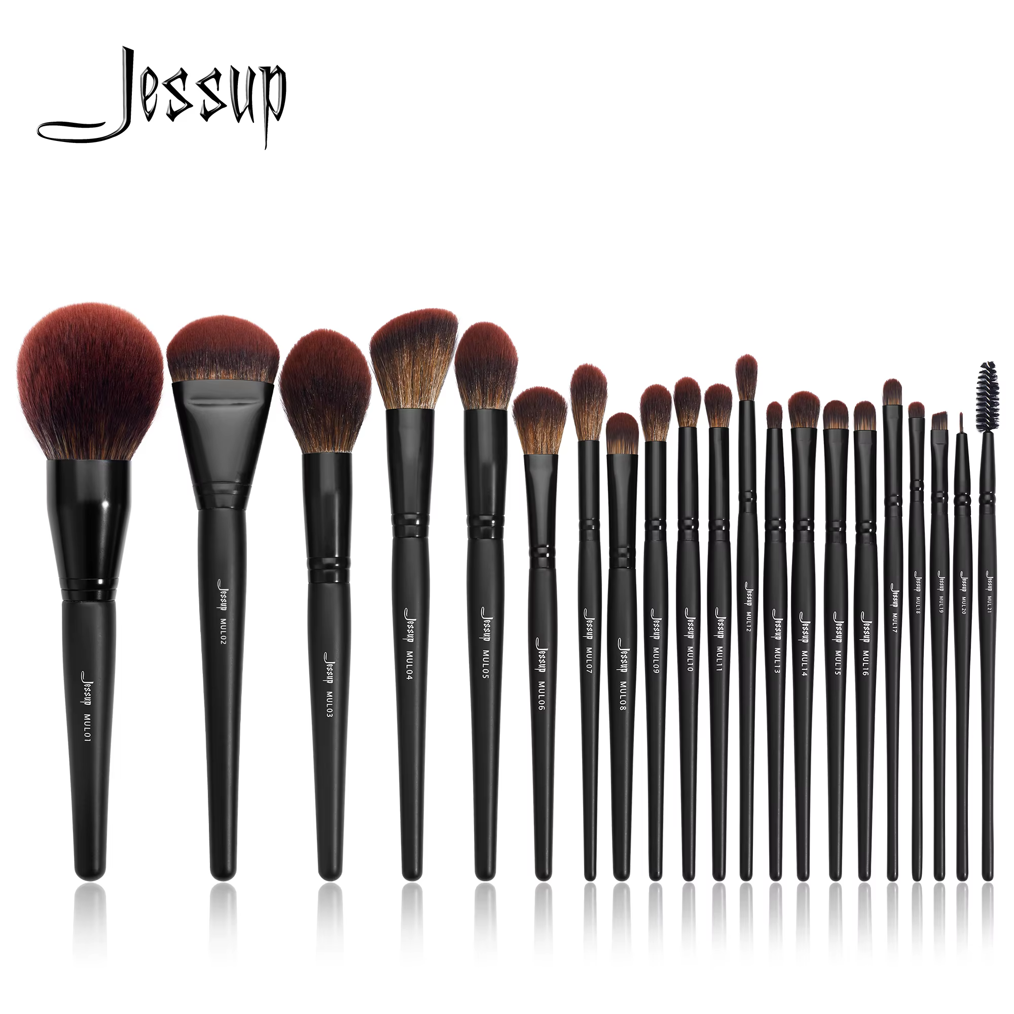 Jessup-Ensemble de pinceaux de maquillage synthétiques de qualité supérieure, brosse à poudre, fond