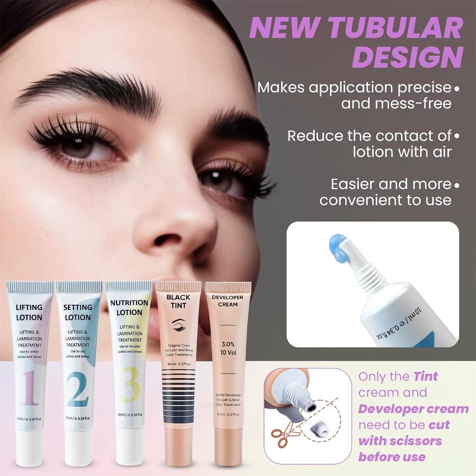 PERMANIA – Kit de levage de cils et noir, Kit de stratification des sourcils, conception de Tube com