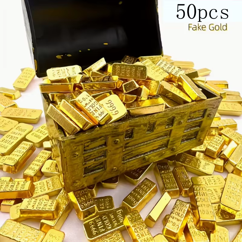 Réplique de barre d'or fine de 100g, plaquée or 999.9, fausse barre d'or en forme de lingot pour déc