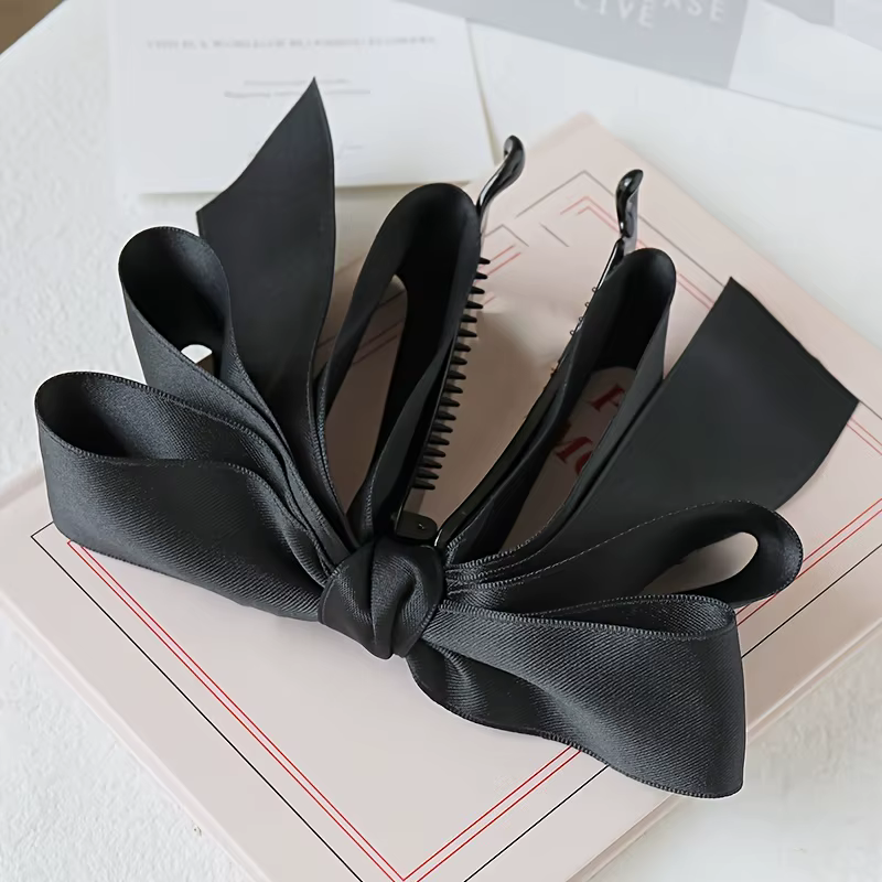 Nœuds de cheveux pour femmes, pinces à cheveux en satin soyeux pour filles, ruban de cheveux de coul