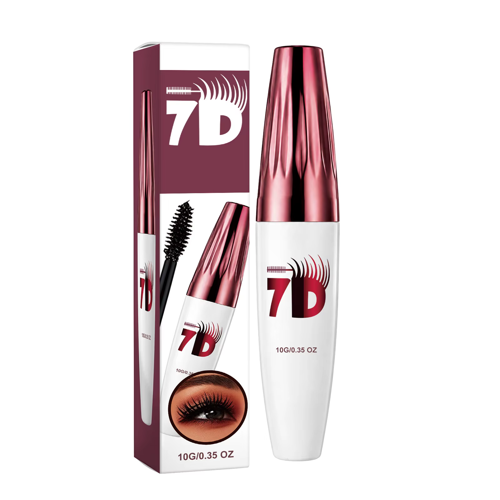 Mascara noir volumisant et recourbant 7D – Maquillage pour les yeux waterproof, anti-bavures, effet