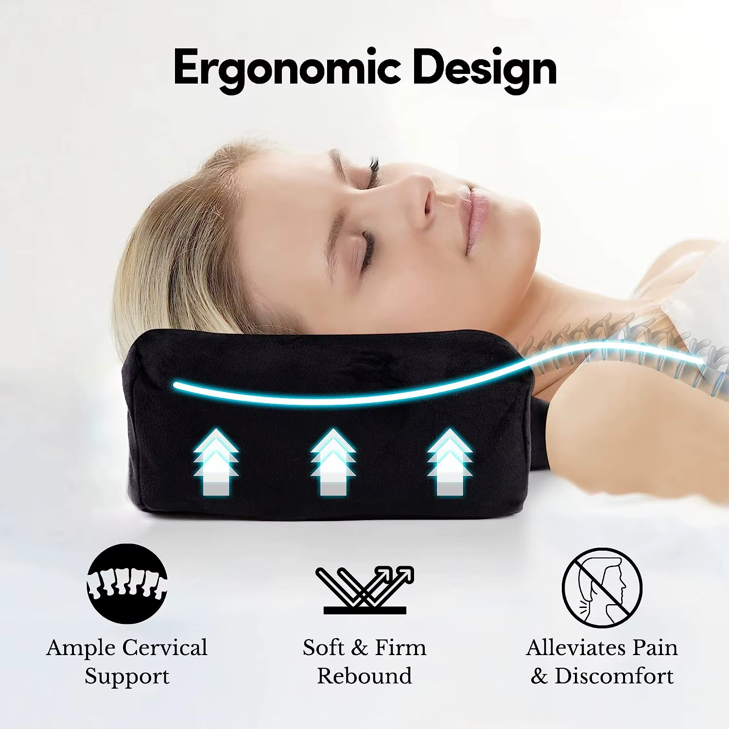 Oreiller pour Extension de cils, mousse à mémoire de forme, courbe ergonomique, améliore les cervica