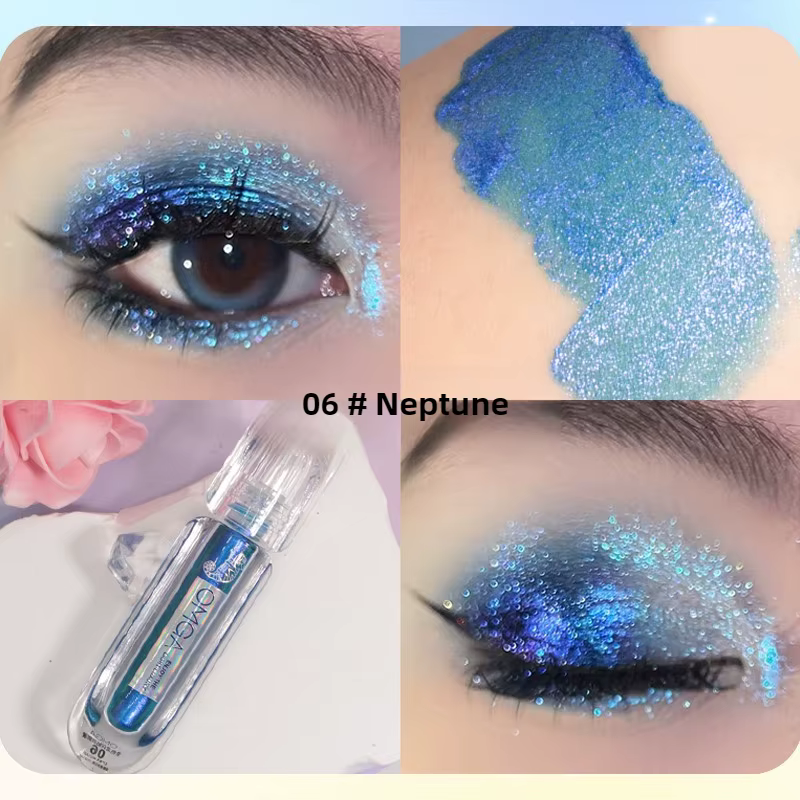 Ombre à paupières liquide brillant, imperméable et résistante à la sueur, adaptée au maquillage de f