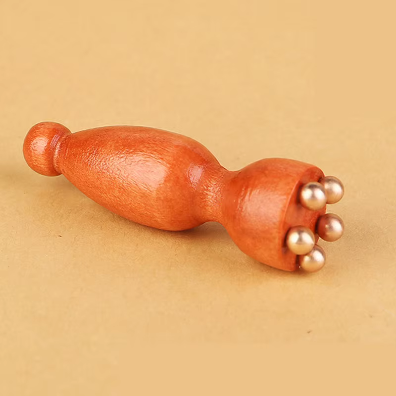 Outil de Massage des yeux masseur de visage bois laiton petit Lotus soins des yeux corps Spa beauté