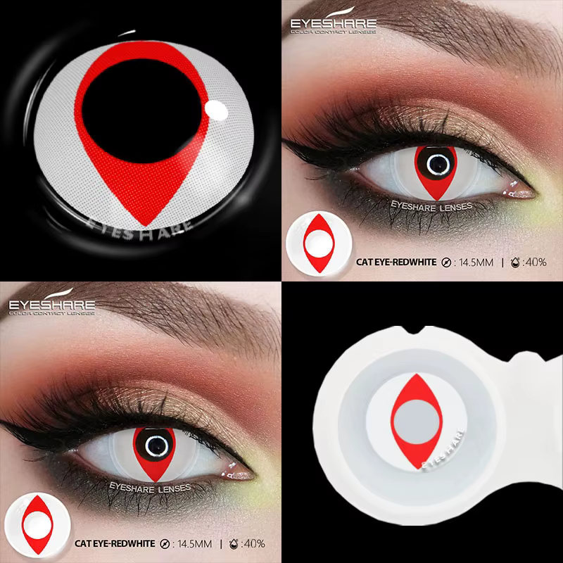 EYESHARE Couleur Cosplay Lentilles de Contact pour Yeux 1 Paire Lentilles Halloween Contacts Oeil Ro