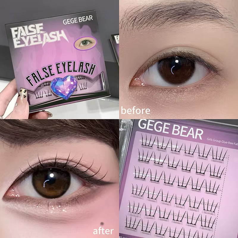 Gege Bear K-pop Lash sans colle – Naturel et moelleux, élargissement instantané des yeux, portable p