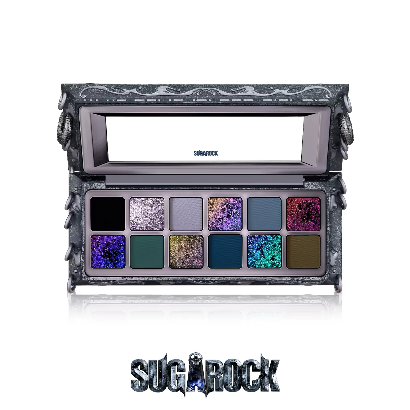Palette de fards à paupières Sugarock Dark Dust 12 couleurs, fards à paupières mats et scintillants,