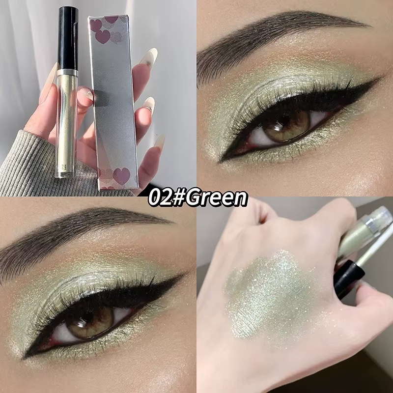 Fard à paupières liquide nacré 6 couleurs, maquillage naturel, effet fumé argenté, paillettes diaman