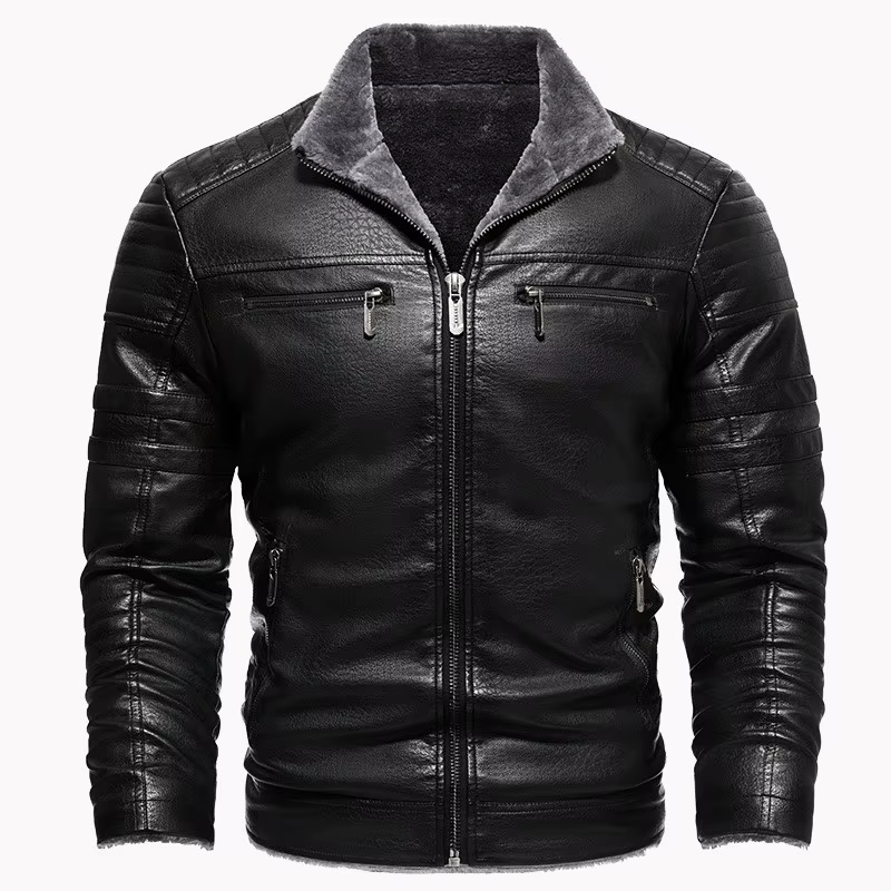 2026 Nouveaux hommes vestes en simili cuir automne hiver décontracté moto motard vestes en polyuréth