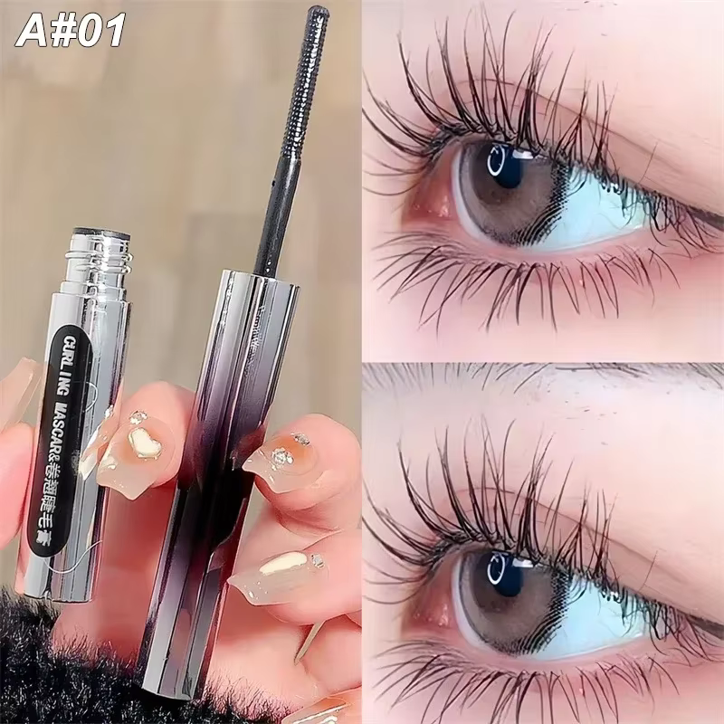 Mascara Ultra-fin en Fiber de soie, allonge les cils, recourbé, longue durée, imperméable, séchage r